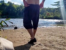 Very Shy Slender dipping at the beach