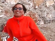 Sexy German Ebony Getting Her Huge Tits Covered With Cum Outdoors - Teaser Video