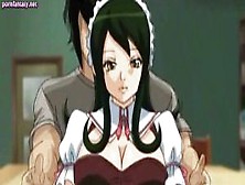 Bosomy Anime Vixen Getting Cumshoted