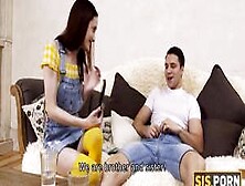 . Porn.  Nasty Girl In Yellow Stockings Has Twat Humped By Stepbrother