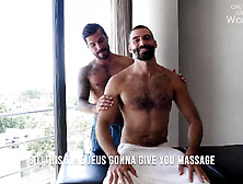 Hairy Hunk Jeus Gives Special Massage To Bearded Daddy Ex