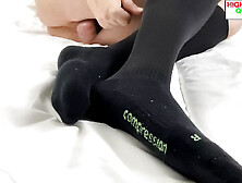 Fuck Machine And Black Compression Knee-High-Socks