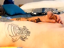 Big belly bulge from penis rambones monster dildo