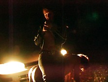 Smoking Mistress Sits on Slave