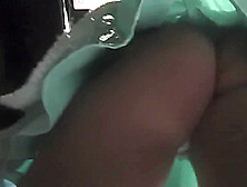 MILF in too short skirt exposes her big juicy ass to at the mall !