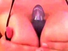 Big Tit Blonde Sucks Off A Giant Dildo And Plays With Tits