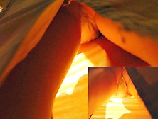 Fashionable lady flashed upskirt (fake) on a bus