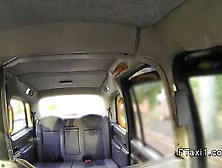 Busty English bbw fucks in fake taxi