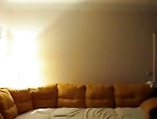 Black girl has oral and reverse cowgirl sex with her bf on the sofa