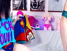 Tattooed Lesbian Roommates Licking Pussy And Orgasm