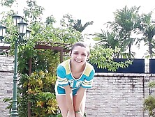 Underwater fuck in the pool and hard anal - Outdoor teen anal creampie