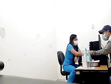 Nurse Conducts Interview In Her Office And Then Gives Intense Oral Sex To Stranger