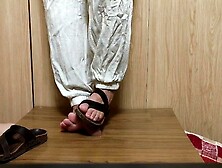 Femdom shoejob,  footjob and cum-shot on my feet