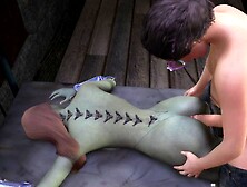 Fashionable Futa Mounts A Gigantic Breast Thicc Behind Cyber Lady And Creampies In Her Tight Snatch