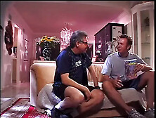 Horny black bitch gets two white cocks