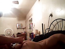 BBW amateur plows her boyfriend with a strapon on cam