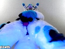 Fursuiter Strokes his Rod and Cums Hard
