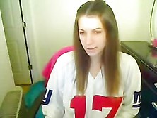 Giants Football Fan Rubs Her Holes