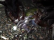 Skyrim Warframe Saryn and rat man next