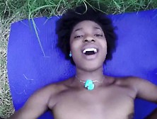 Black Carlacain Gets Fucked Hard & Cumshot Outdoor Alivegirl