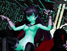 Kancolle Light Cruiser Demon Hentai Nude Dancing Monster Girl Mmd 3d Dark Green Body Color Edit Smixix