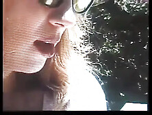 Banging with large melons angel in the garden