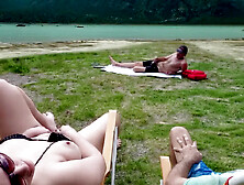 Masturbates On The Beach In Front Of My Husband