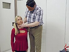 Sweet blonde gets b.  anal hatefuck on pogo stick