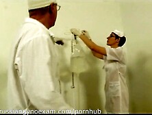 a overweight breasty Russian honey on a gyno exam gets rude treatment