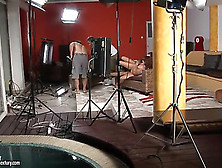 Backstage with a gorgeous redhead bitch named Bellina