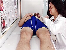 NURSE observes PATIENT'S erection