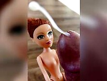 Secondhand Big Head Petite Body Barbie Doll Rub Face On Asshole Precum And Cumshot