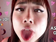 Jizz on your Oriental GF's Face & Tongue -ASMR JOI