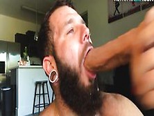 Next Door Studios - Bearded Jock Rides Huge Dildo While Masturbating For Jizz