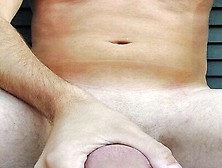 Stroking My Big Cock Outside Until I Cum