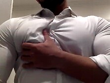 Ripping My White Shirt While Flexing My Big Muscle Pecs And Biceps