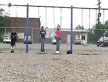 Girl's Big Swing Jump Ends In Big Faceplant