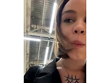 Street young, sexy russian in changing cabin