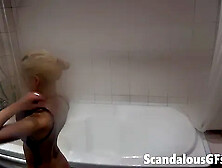 My hot teen ex taking a revitalizing steam shower