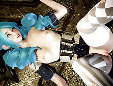 League of Legends Asian Cartoon NEEKO GWEN Asian Cosplay Goth Lesbo FUTA SQUIRT cum-shot TIGHT TWAT