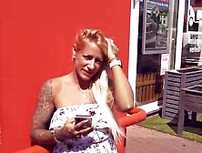 German blonde Street Bimbo Boned date inside Outdoor