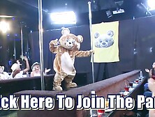 DANCING BEAR - Male Strippers Sling Wang for Horny Hoes at Kinky CFNM Party