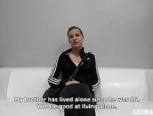 Czech gal is getting stuffed with a goth hard dick during her 1st porn movie casting