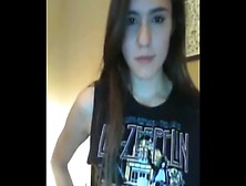 shy brunette 1st time masturbating on cam