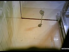 busty stepsister brushes her teeth naked