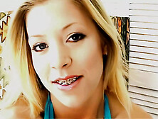 Tight Little Slit Leah Luv Stuffed Full with Her See-through Dildo