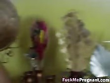 Pregnant Chicks Bang In Hot Lesbian Orgy