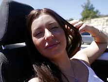 Finger-Banged Squirter - Pretty Brunette Slut Ally Breelsen Fucked In Corvette Car