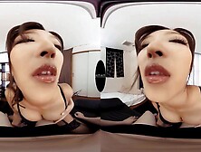 Cute asian in black lingerie POV