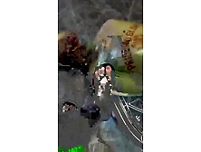 Chinese femdom uses her feet to torture her slave wrapped in nylon